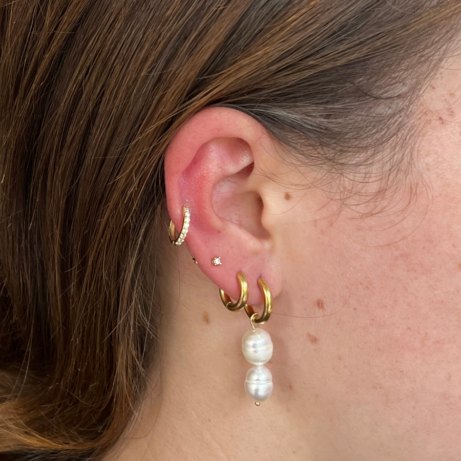 Paris Pearl Hoop Earrings