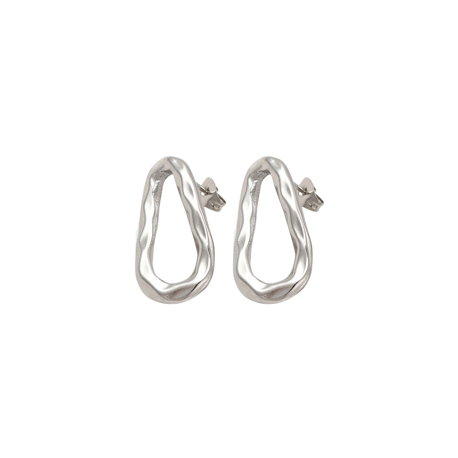 Oval Studs: Silver