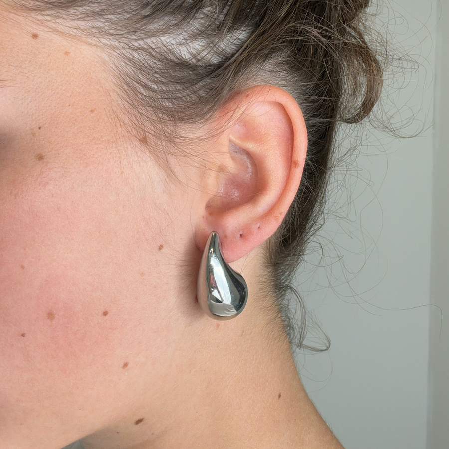 Silver Droplet Studs