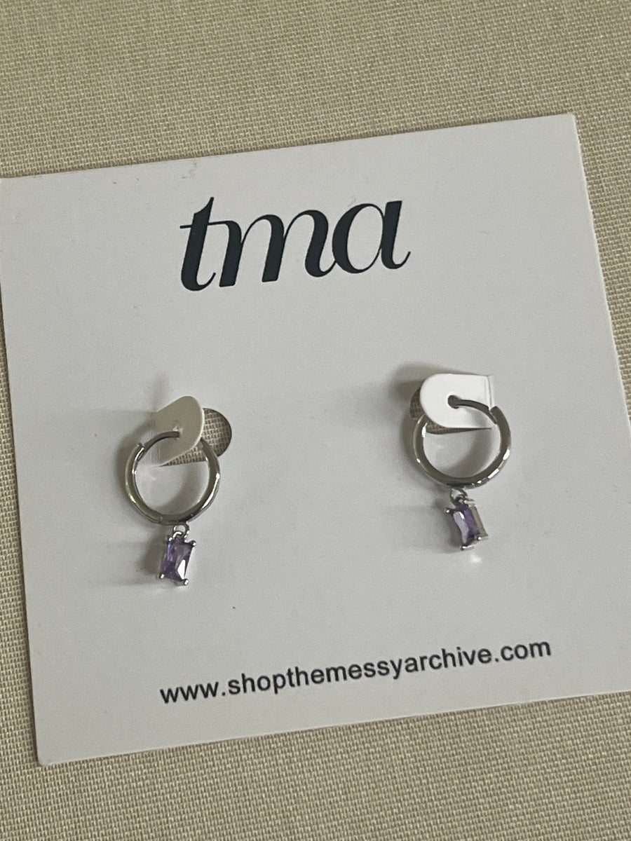 Silver Purple Hoops