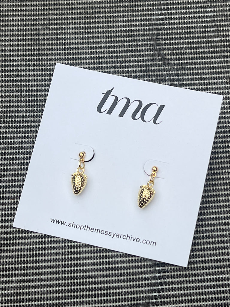 Gold Strawberry Studs