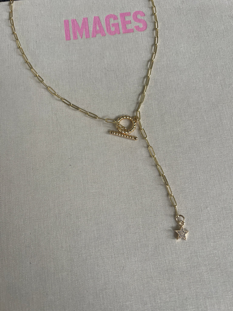 Paperclip Necklace with Star Charm