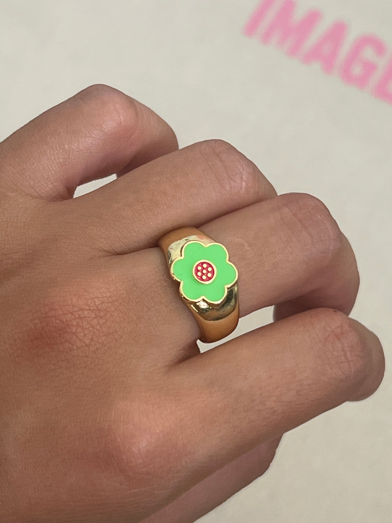 Green Flower Ring