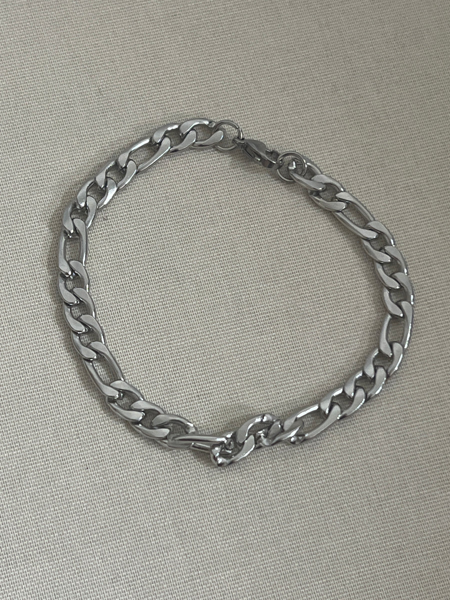 Chunky Silver Figaro Bracelet