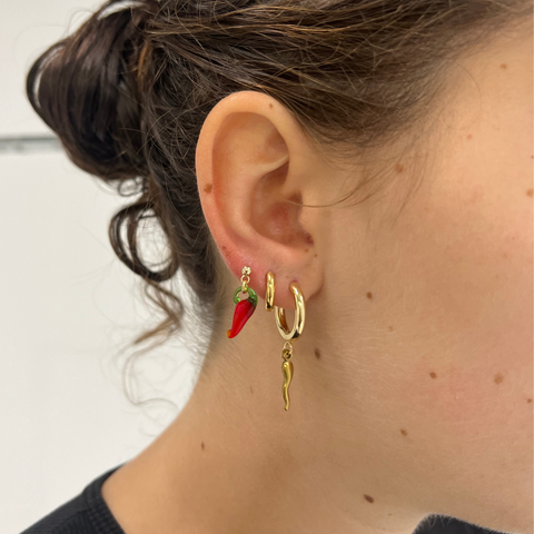 Golden Chilli Hoop Earrings