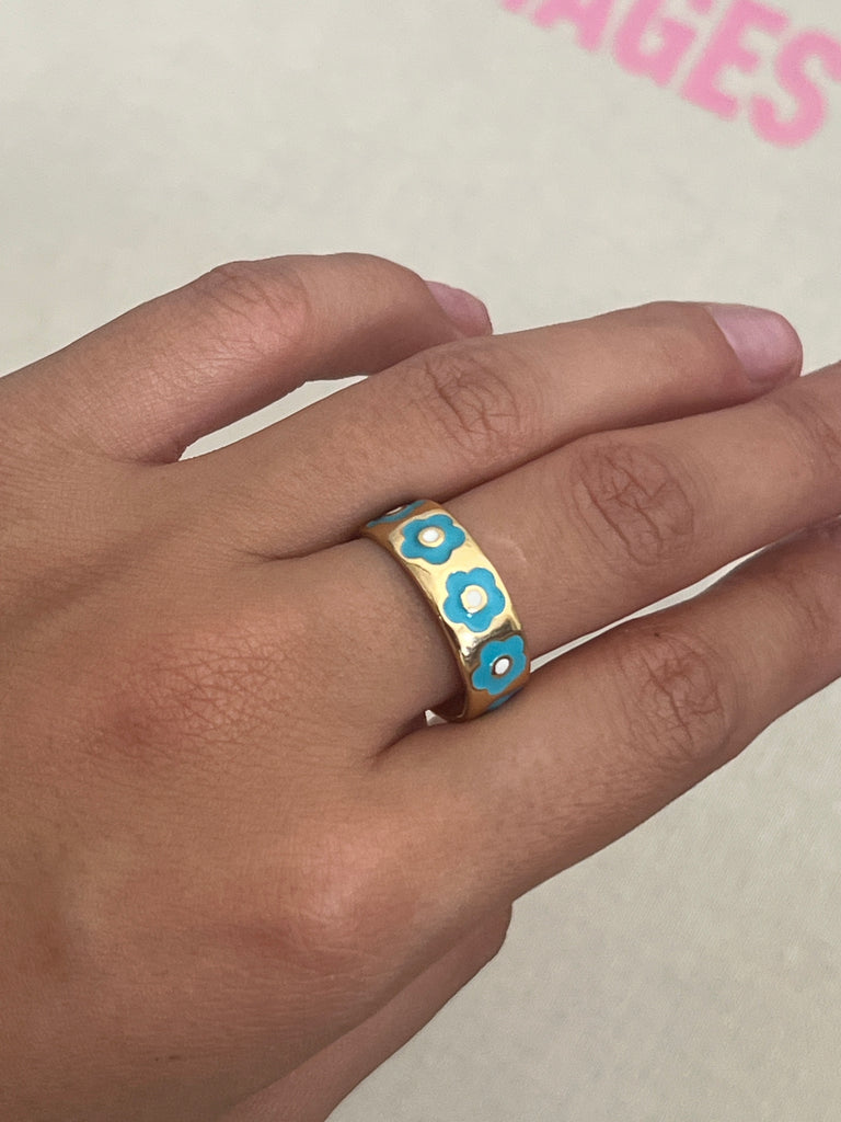 Blue Flower Ring