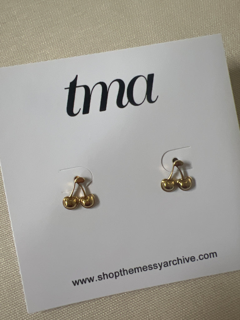 Gold Cherry Studs