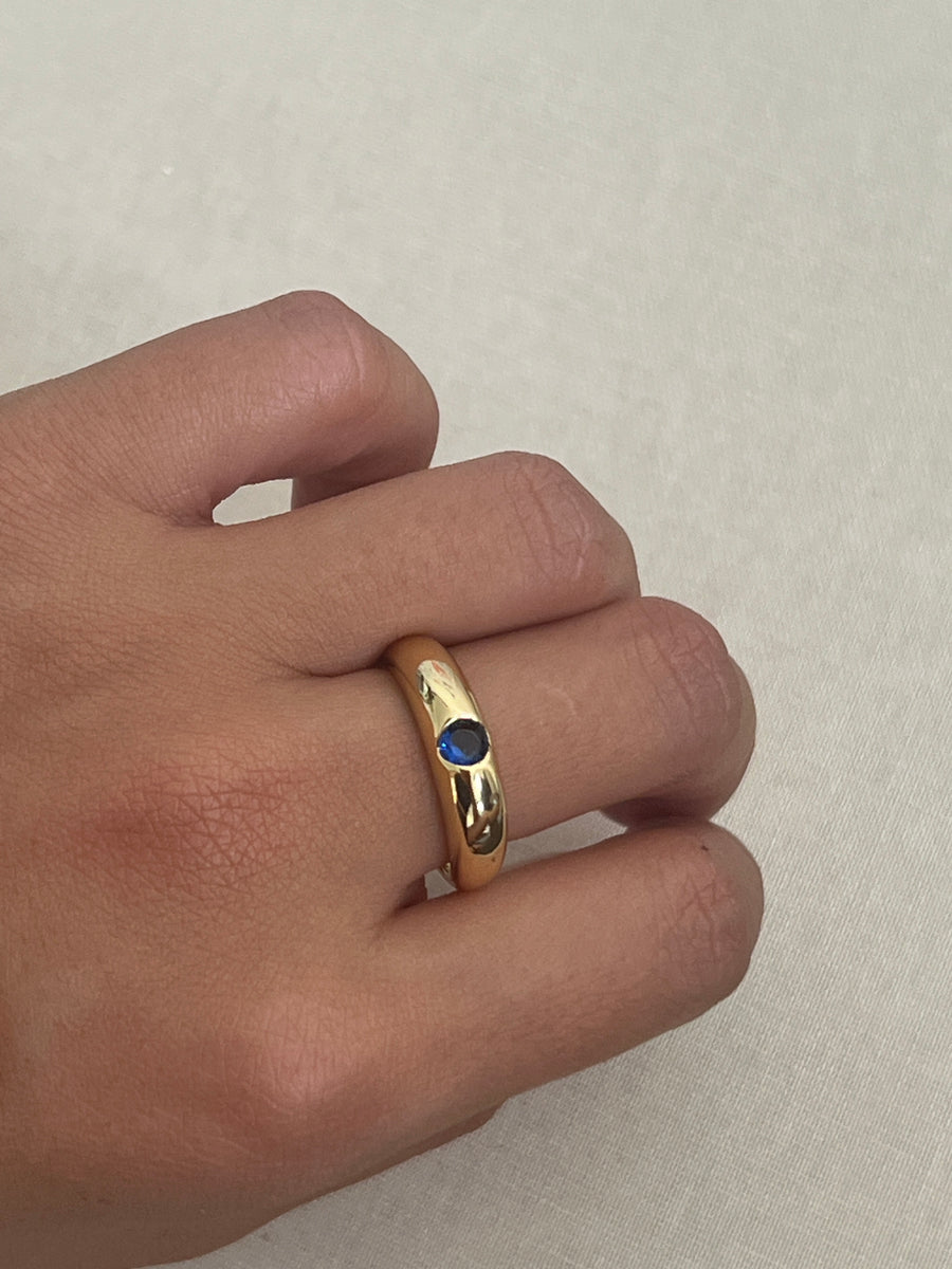 Navy Blue Gem Ring