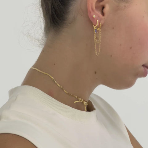 Herringbone Bow Necklace Gold