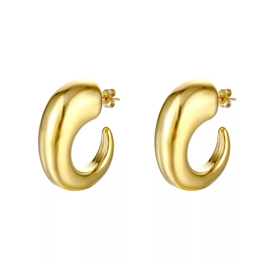 Solid C Hoop Earrings