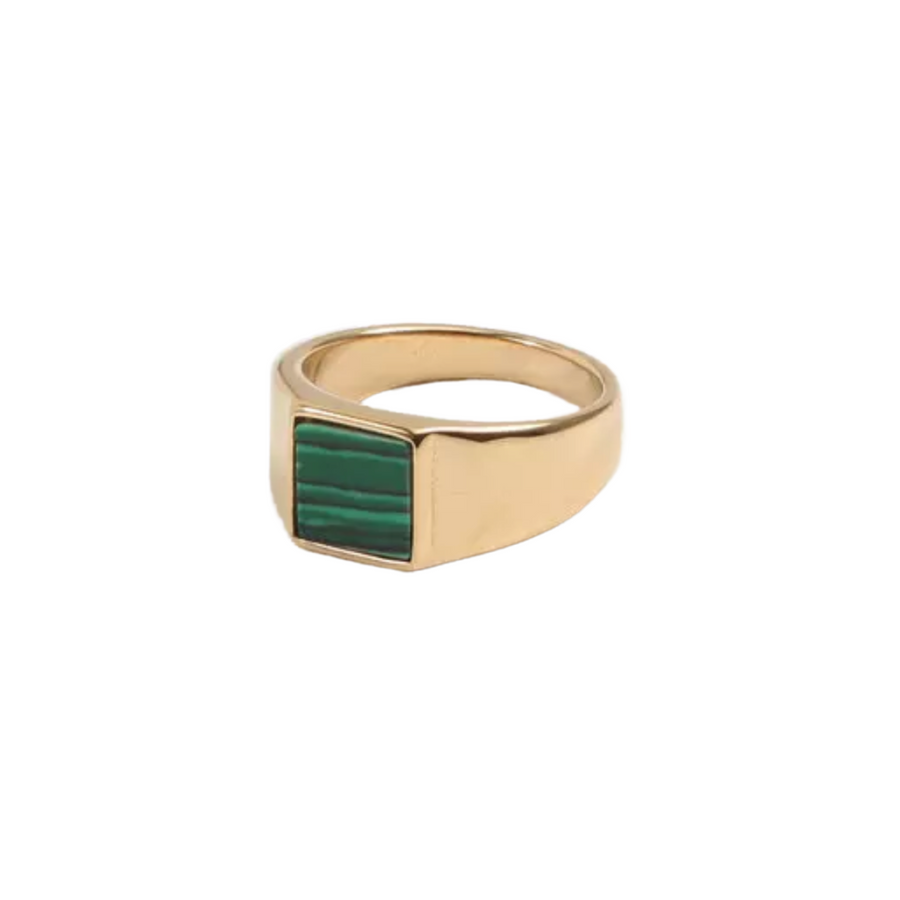 Emerald Signet Gold Ring