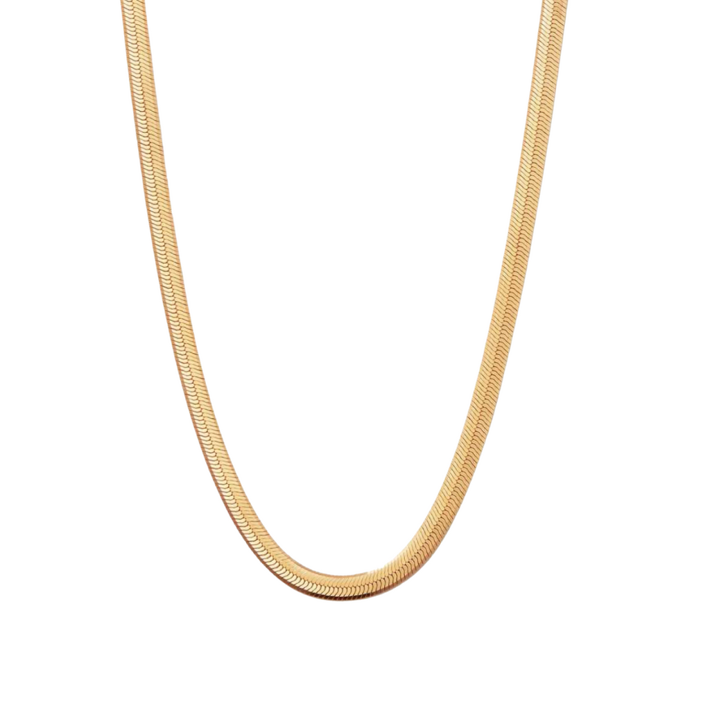 Snake Herringbone Necklace- Gold