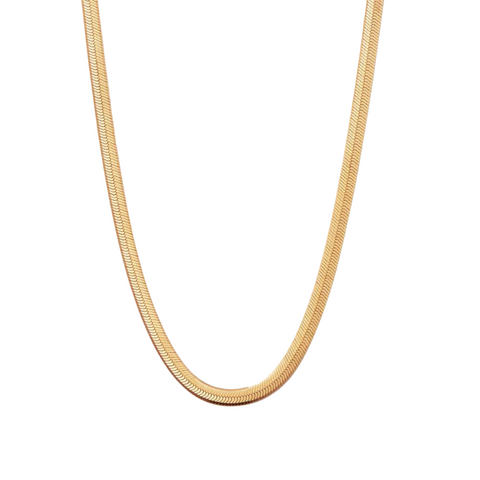 Snake Herringbone Necklace- Gold